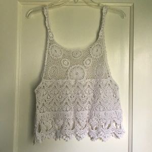 White crocheted tank